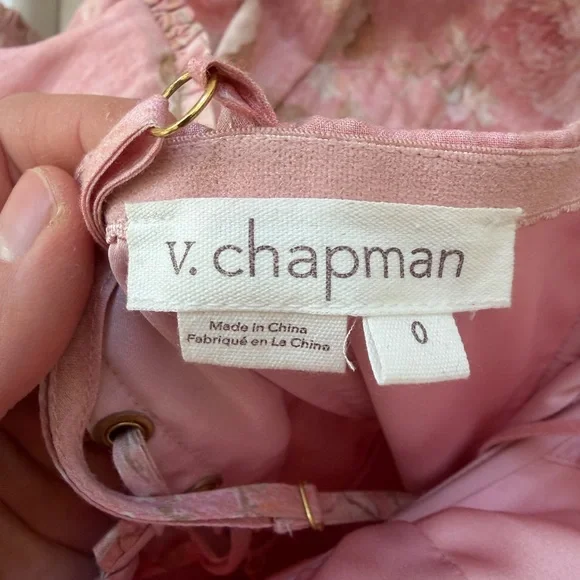 Elegant Pink Floral Tiered Dress V. Chapman - Picture 6 of 10